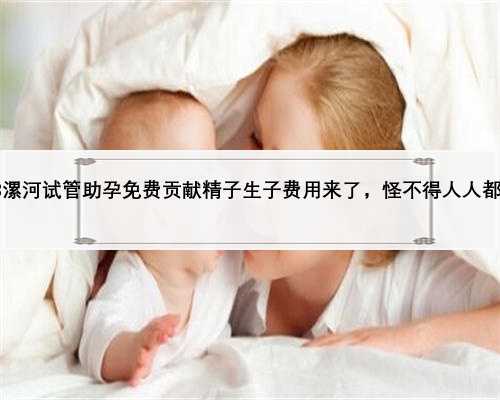 2023漯河试管助孕免费贡献精子生子费用来了，怪不得人人都说贵